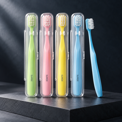 Nevellora Pastel Toothbrushes With Travel Cases