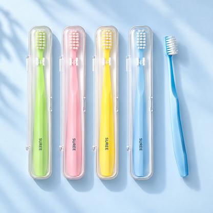 Nevellora Pastel Toothbrushes With Travel Cases