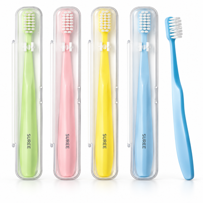 Nevellora Pastel Toothbrushes With Travel Cases